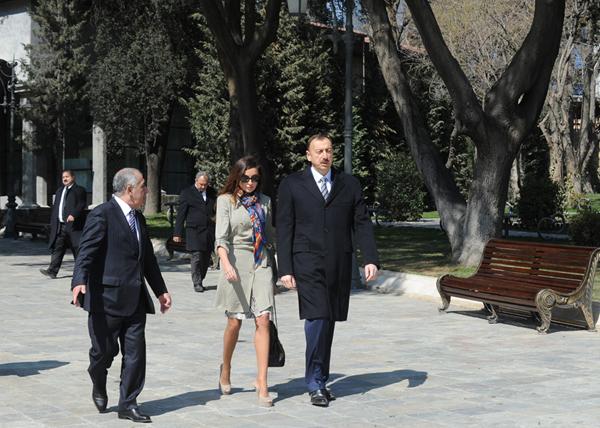 Президент Ильхам Алиев и его супруга Мехрибан Алиева приняли участие в церемонии открытия Парка офицеров в Баку [Фото]